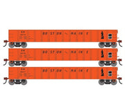 Athearn RTR 1870 HO Scale 52' Mill Gondola Boston & Maine B&M 3-Pack