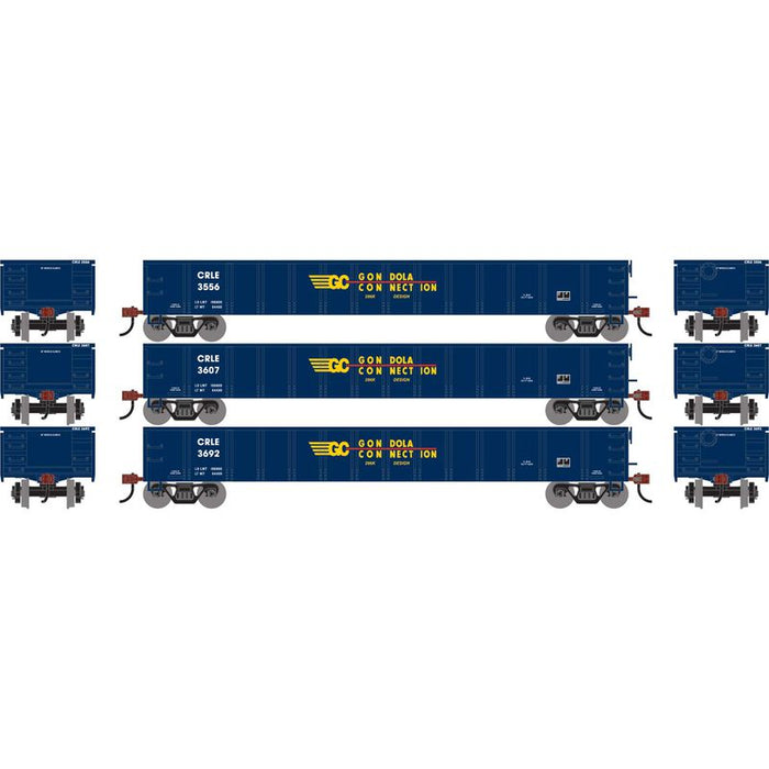 Athearn RTR 1873 HO Scale 52' Mill Gondola Gondola Connection CRLE 3-Pack
