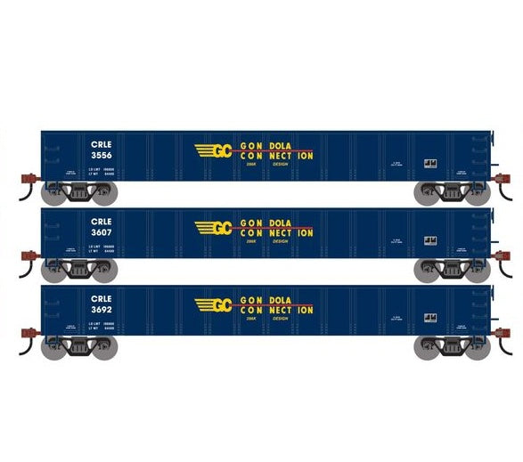 Athearn RTR 1873 HO Scale 52' Mill Gondola Gondola Connection CRLE 3-Pack