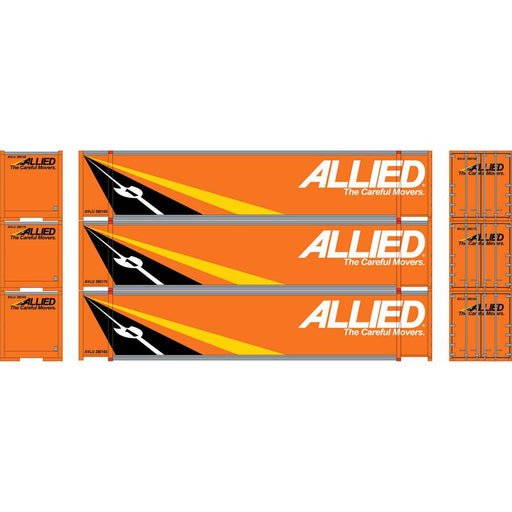 Athearn RTR 19136 HO Scale 48' Container Allied Van Lines AVLU 3 Pack #1