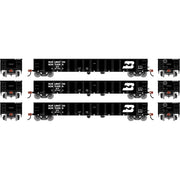 Athearn RTR 1986 HO Scale 52' Mill Gondola Burlington Northern BN 3-Pack