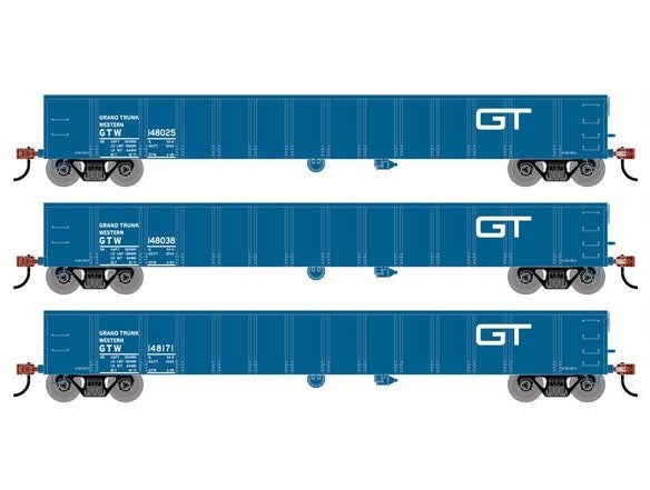Athearn RTR 1989 HO Scale 52' Mill Gondola Grand Trunk Western GTW 3-Pack