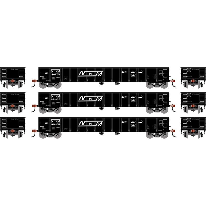 Athearn RTR 1992 HO Scale 52' Mill Gondola Nacionales de Mexico NdeM 3-Pack