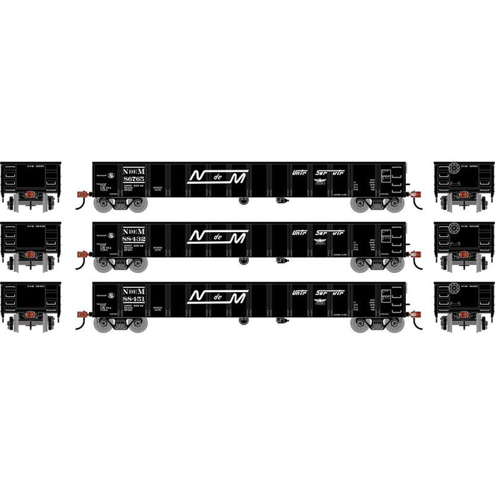Athearn RTR 1992 HO Scale 52' Mill Gondola Nacionales de Mexico NdeM 3-Pack
