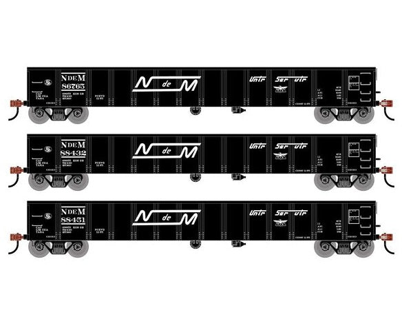 Athearn RTR 1992 HO Scale 52' Mill Gondola Nacionales de Mexico NdeM 3-Pack
