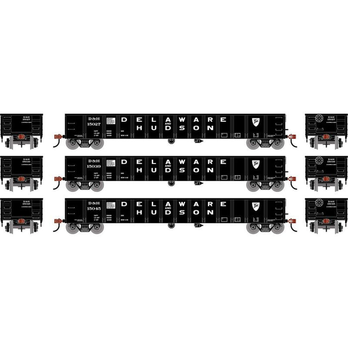 Athearn RTR 1995 HO Scale 52' Mill Gondola Delaware & Hudson D&H 3-Pack