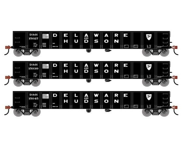 Athearn RTR 1995 HO Scale 52' Mill Gondola Delaware & Hudson D&H 3-Pack
