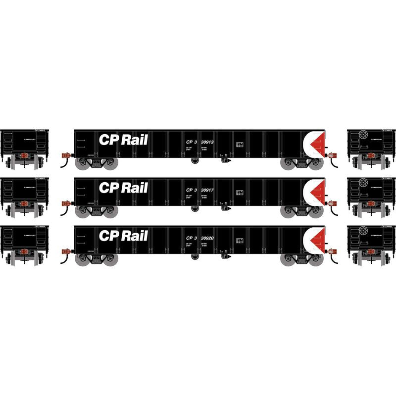 Athearn RTR 1998 HO Scale 52' Mill Gondola Canadian Pacific CP 3-Pack