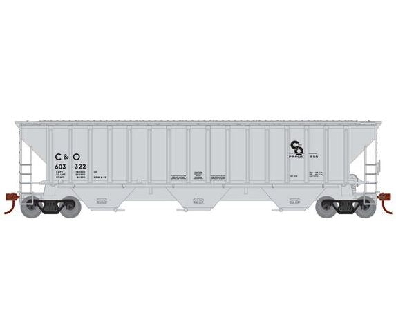 Athearn RTR 22267 HO Scale PS 4740 Covered Hopper Chesapeake & Ohio C&O 603322