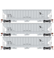Athearn RTR 22269 HO Scale PS 4740 Covered Hopper Chesapeake & Ohio C&O 3-Pack