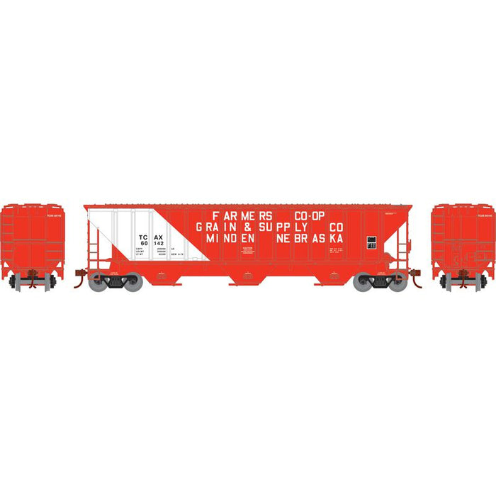 Athearn RTR 22277 HO Scale PS 4740 Covered Hopper Farmer's Co-op TCAX 60142