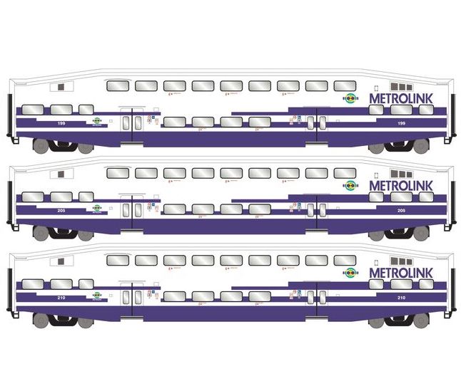 Athearn RTR 28585 N Scale Bombardier Coach Cars Metrolink SCAX As Delivered 3 Pack
