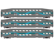 Athearn RTR 29701 HO Scale Bombardier Coach Metrolink Refurbished SCAX 3 Pack