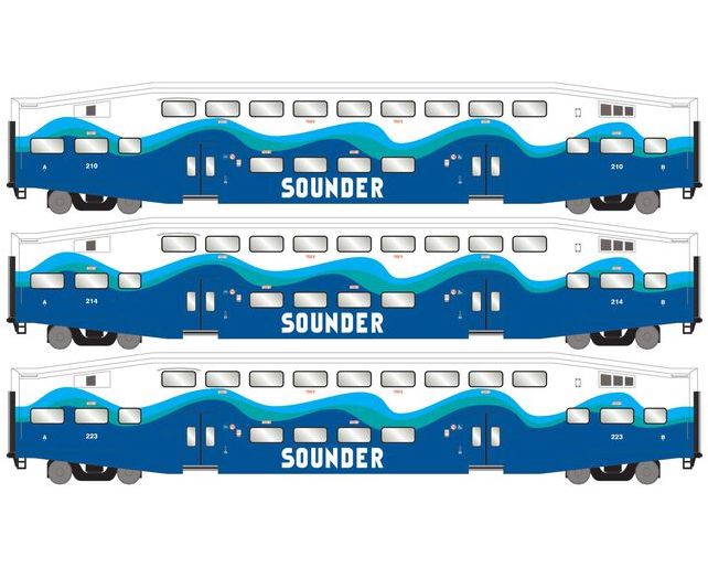 Athearn RTR 29711 HO Scale Bombardier Coach Sounder SDRX 3 Pack — White ...