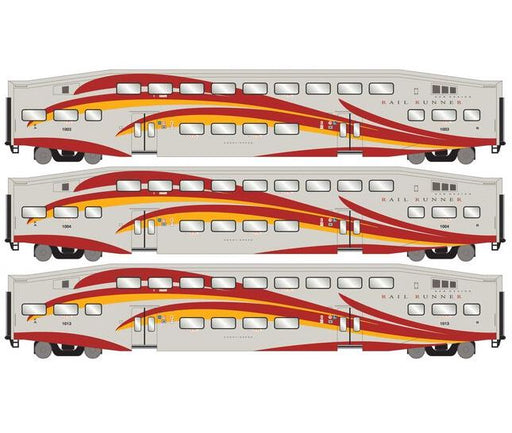 Athearn RTR 29714 HO Scale Bombardier Coach New Mexico Railrunner NMRX 3 Pack
