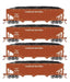 Athearn RTR 33084 HO Scale 40' Offset Coal Hopper W/Load Canadian National CN 4-Pack #1