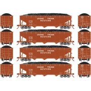 Athearn RTR 33087 HO Scale 40' Offset Coal Hopper W/Load Grand Trunk Western GTW 4-Pack #1