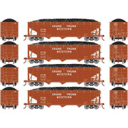 Athearn RTR 33088 HO Scale 40' Offset Coal Hopper W/Load Grand Trunk Western GTW 4-Pack #2
