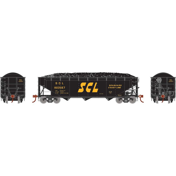 Athearn RTR 33089 HO Scale 40' Offset Coal Hopper W/Load Seaboard Coast Line SCL 160587