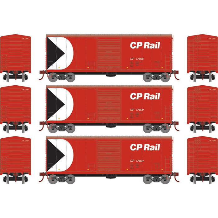 Athearn RTR 67968 HO Scale 40' Modernized Boxcar Canadian Pacific CP 3 Pack