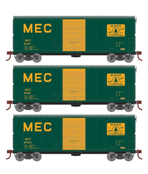 Athearn RTR 67974 HO Scale 40' Modernized Boxcar Maine Central MEC 3 Pack