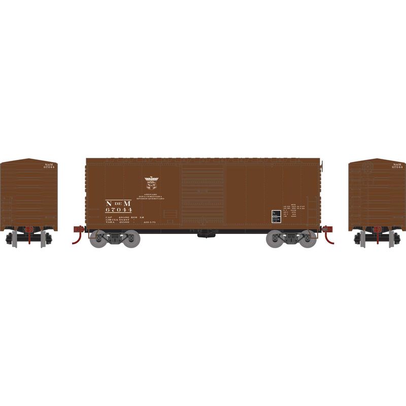 Athearn RTR 67979 HO Scale 40' Modernized Boxcar Nacionales de Mexico NdeM 67044