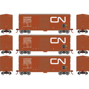 Athearn RTR 69444 HO Scale 40' Modernized Boxcar Canadian National CN 3 Pack