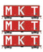 Athearn RTR 69450 HO Scale 40' Modernized Boxcar Missouri Kansas Texas MKT 3 Pack