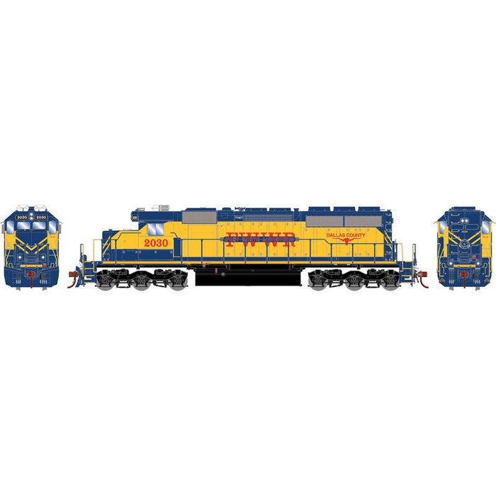 Athearn RTR 73646 HO Scale EMD SD40 Fort Worth & Western FWWR 2030 DC
