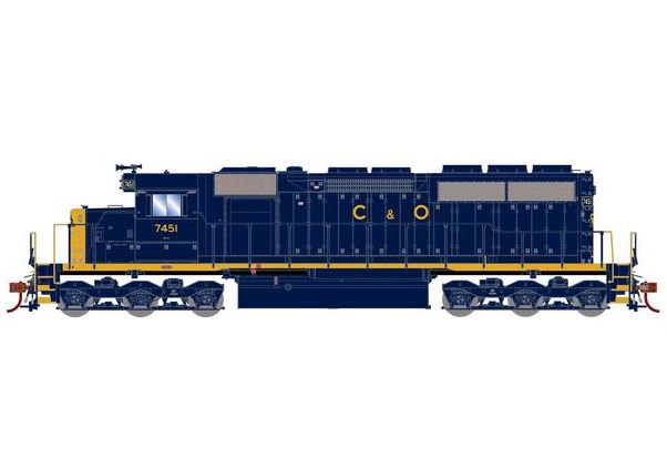 Athearn RTR 73739 HO Scale EMD SD40 Chesapeake & Ohio C&O 7451 DCC & Sound