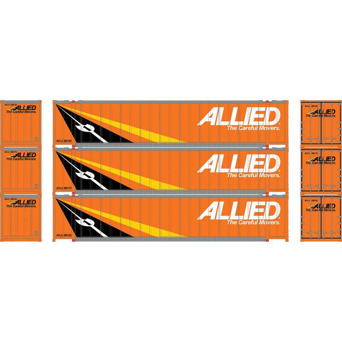 Athearn RTR 7683 N Scale 48' Container Allied Van Lines AVLU 3 Pack #1