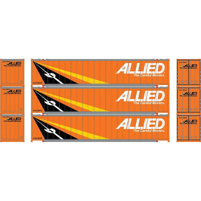 Athearn RTR 7684 N Scale 48' Container Allied Van Lines AVLU 3 Pack #2