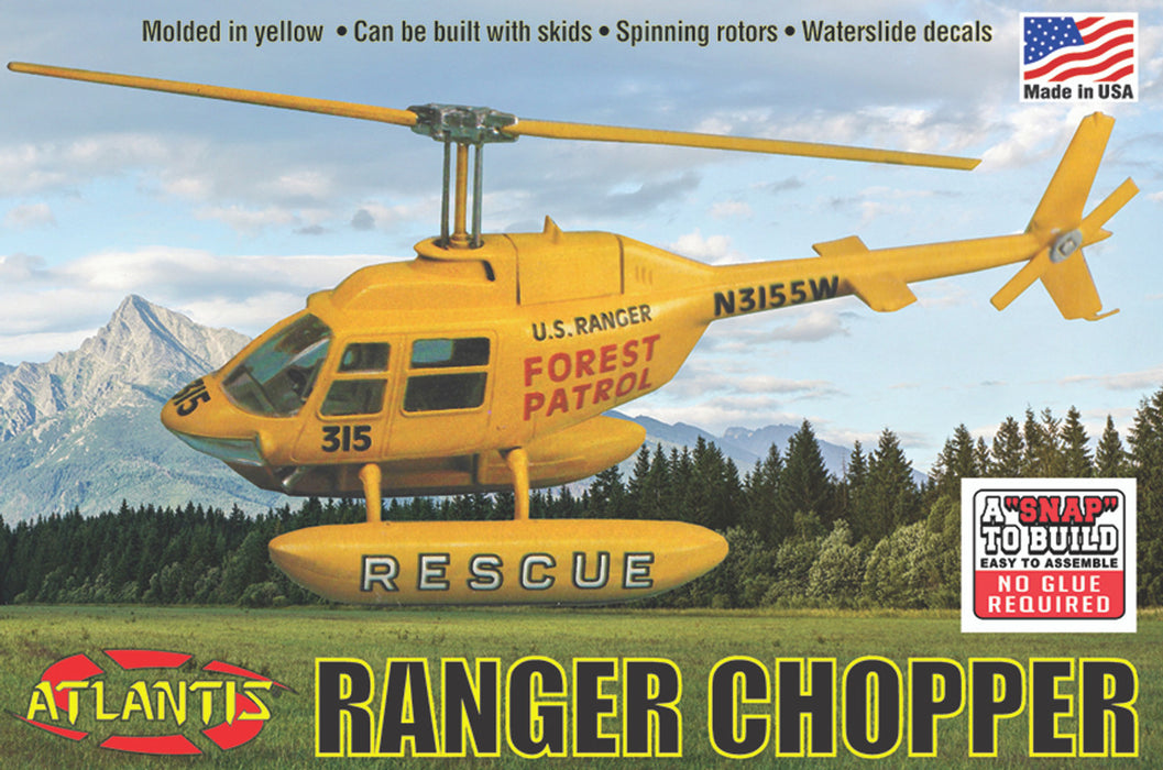 Atlantis Models 1025 1/72 Forest Patrol Rescue Helicopter Model Kit (SNAP)