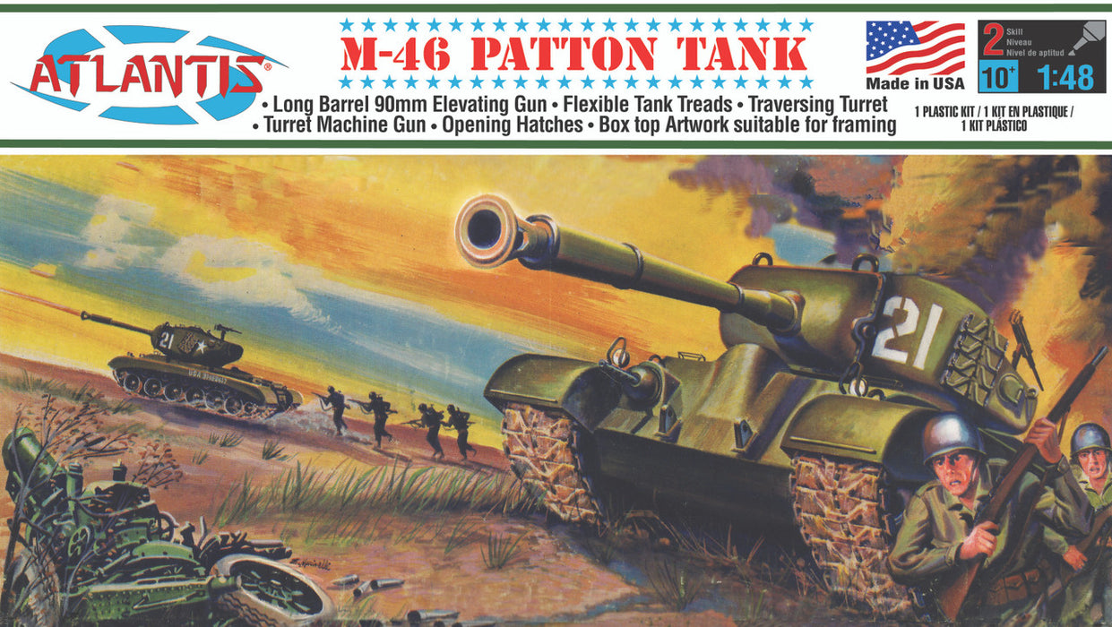 Atlantis Models 301 1/48 US M-46 Patton Tank Model Kit