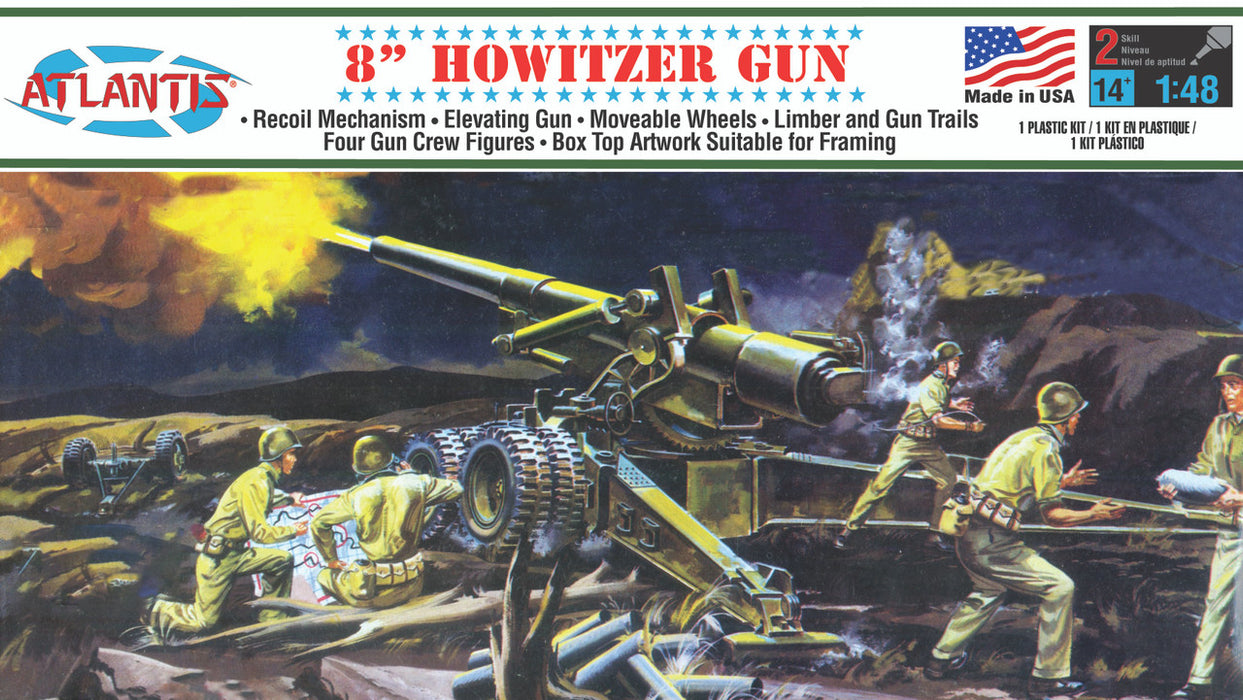 Atlantis Models 307 1/48 US Army 8" Howitzer Model Kit