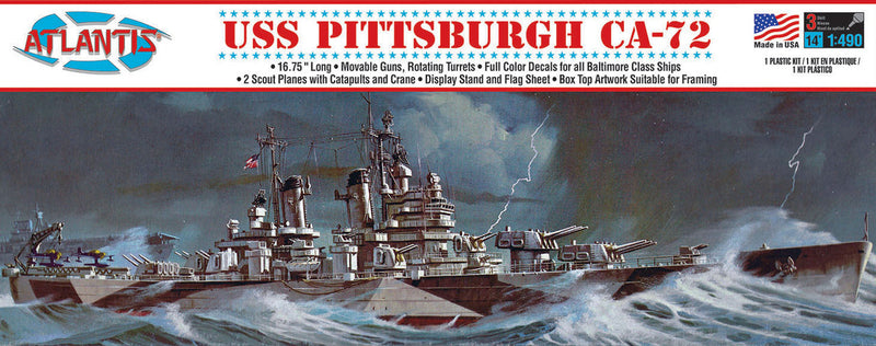 Atlantis Models 457 1/490 USS Pittsburgh CA-72 Heavy Cruiser Skill Level 2 Model Kit