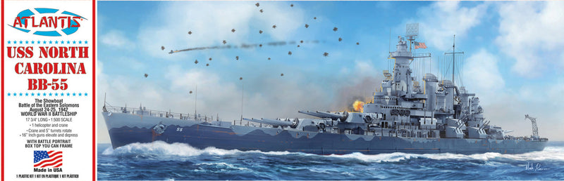 Atlantis Models 601 1/500 USS North Carolina BB-55  Battleship Model Kit