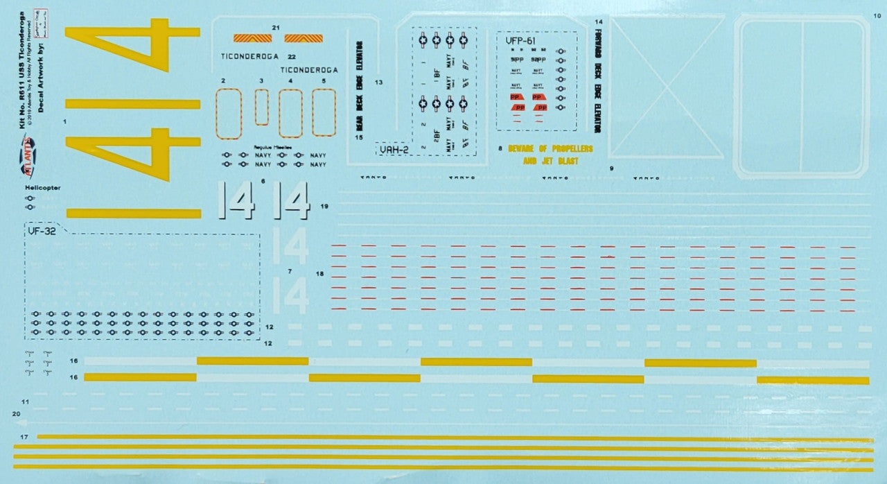 Atlantis Models 611 1/500 USS Ticonderoga CV-14 Carrier Model Kit