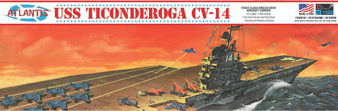 Atlantis Models 611 1/500 USS Ticonderoga CV-14 Carrier Model Kit