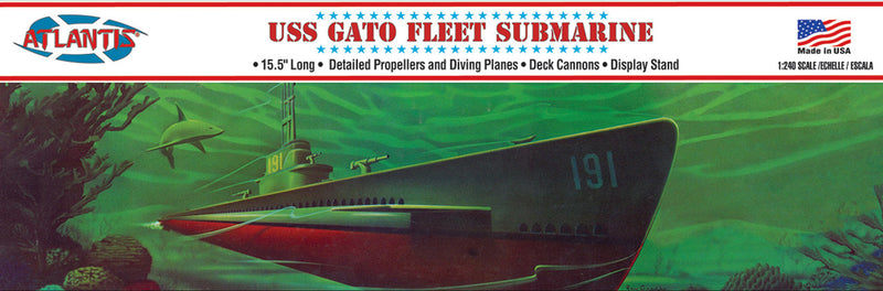 Atlantis Models 743 1/240 WWII USS Gato Class Fleet Submarine Model Kit
