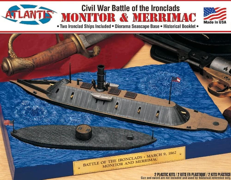 Atlantis Models 77257 Monitor& Merrimac Civil War Model Ship Kits