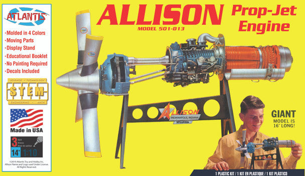 Atlantis Models H1551 1/10 Allison Turbo Prop Engine Model Kit