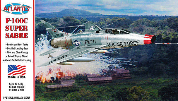 Atlantis Models H236 1/70 F-100C Super Sabre Model Aircraft Kit