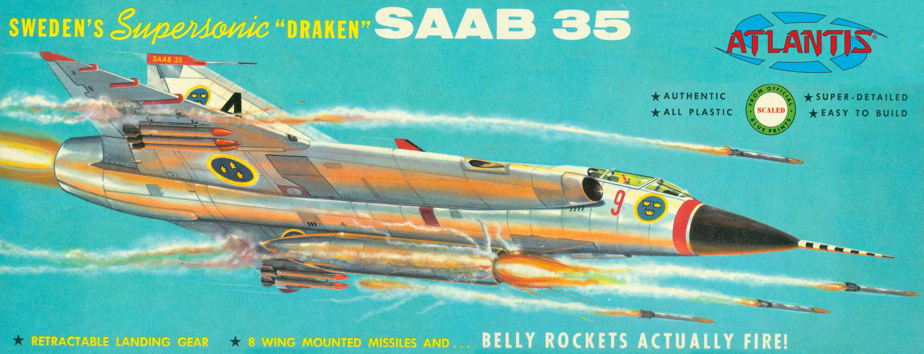 Atlantis Models L570 1/48 Supersonic Saab Draken J-3 Model Aircraft Kit