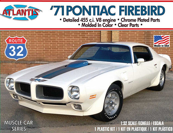 Atlantis Models M2009 1/32 1971 Pontiac Firebird Route 32 Model Car Kit