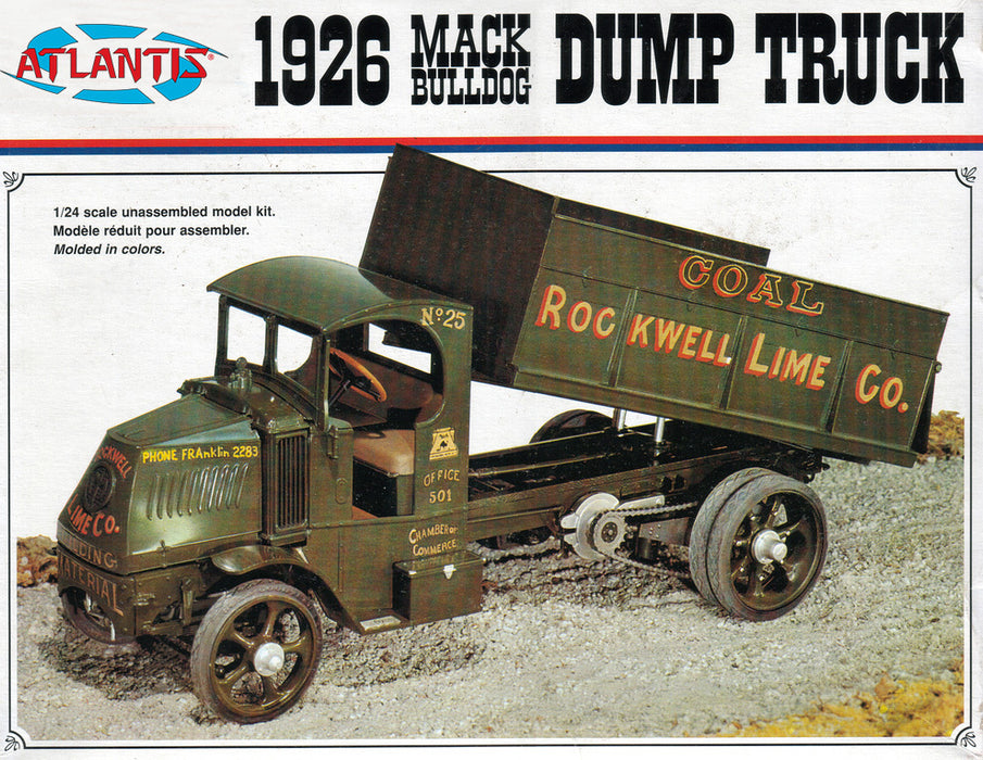 Atlantis Models M2400 1/24 1926 Mack Bulldog Dump Truck Model Kit