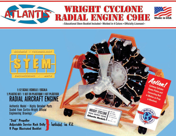Atlantis Models M6052 1/12 Wright Cyclone 9 Radial Engine Model Kit