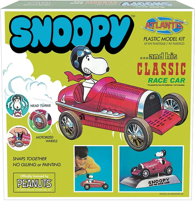 Atlantis Models M6894 Snoopy and His Race Car Snap Model Kit