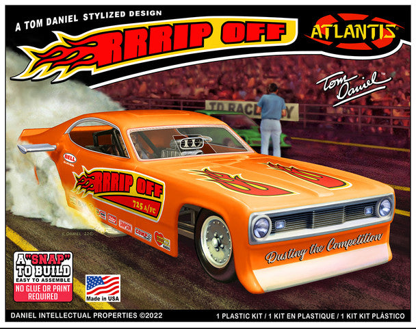 Atlantis Models M8277 1/32 Tom Daniel RRRRip Off Funny Car Snap Model Kit