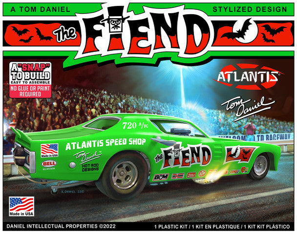 Atlantis Models M8278 1/32 Tom Daniel Fiend Funny Car Snap Model Car Kit